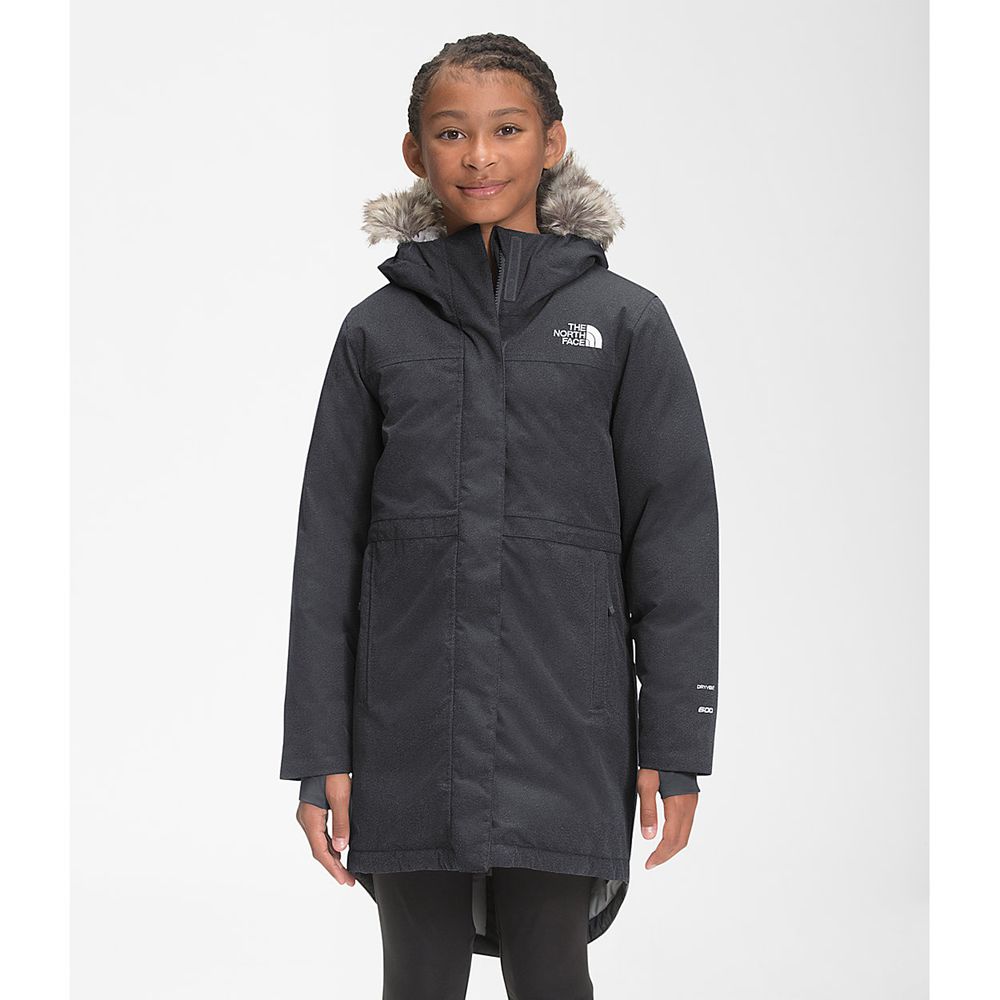 The North Face Parka Girls Australia - The North Face Arctic Swirl Grey White (YST-019873)